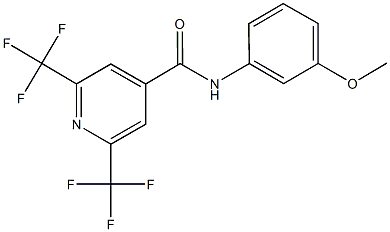 N-(3-methoxyphenyl)-2,6-bis(trifluoromethyl)isonicotinamide Struktur