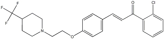 (E)-1-(2-chlorophenyl)-3-(4-{2-[4-(trifluoromethyl)piperidino]ethoxy}phenyl)-2-propen-1-one Struktur