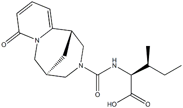 (2S,3S)-3-methyl-2-{[(1S,9R)-6-oxo-7,11-diazatricyclo[7.3.1.0]trideca-2,4-diene-11-carbonyl]amino}pentanoic acid Struktur