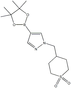 4-{[4-(tetramethyl-1,3,2-dioxaborolan-2-yl)-1H-pyrazol-1-yl]methyl}-1λ-thiane-1,1-dione Struktur