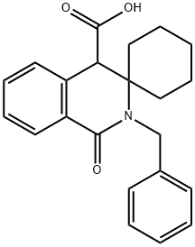 2-Benzyl-1-oxo-2,4-dihydro-1H-spiro[cyclohexane-1,3-isoquinoline]-4-carboxylic acid Struktur