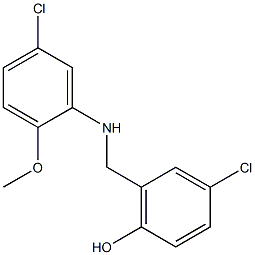 4-chloro-2-{[(5-chloro-2-methoxyphenyl)amino]methyl}phenol Struktur