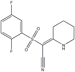 (2E)-[(2,5-difluorophenyl)sulfonyl](piperidin-2-ylidene)acetonitrile Struktur