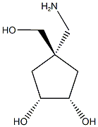 (1R,2S,4s)-4-(aminomethyl)-4-(hydroxymethyl)cyclopentane-1,2-diol Struktur