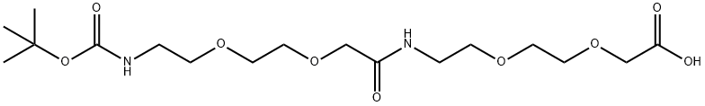 17-(t-Butyloxycarbonyl-amino)-9-aza-3,6,12,15-tetraoxa-10-on-heptadecanoic acid 結(jié)構(gòu)式