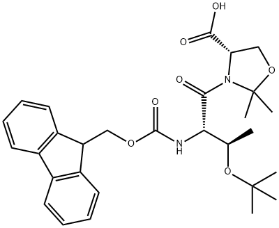 (4S)-3-(FMoc-Thr(tBu))-2,2-diMethyl-oxazolidine-4-carboxylic acid Struktur