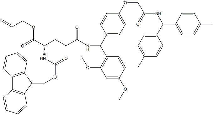 FMOC-L-GLN(AM-RINK-RESIN)-OALL Struktur