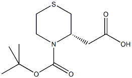 (S)-N-t-Butyloxycarbonyl-thiomorpholine-3-yl-acetic acid Struktur