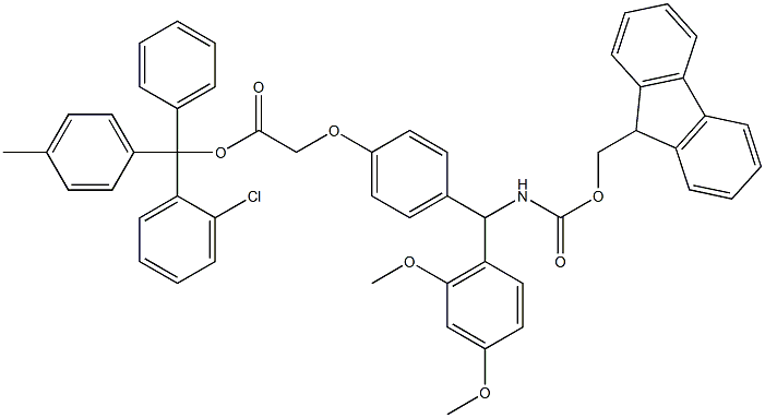 Fmoc-Rink Amide 2-chlorotrityl Resin (100-200 mesh, > 0.4 mmol Struktur