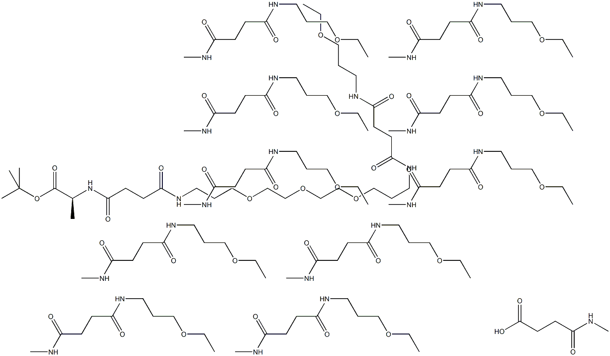 ALPHA-ALANINE-T-BUTYL ESTER, OMEGA CARBOXYLIC ACID PEG-DODECAMER (3869 DALTON) Struktur