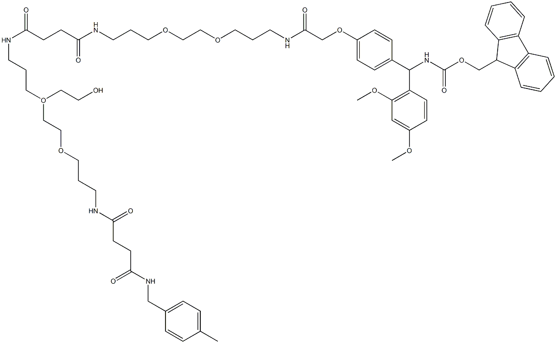 Fmoc-Rink Amide PEG aminomethyl-polystyrene Resin (100-200 mesh, > 0.3 mmol Struktur