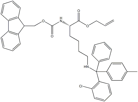 FMOC-L-LYS(2-CHLORO-TRITYL-RESIN)-OALL Struktur