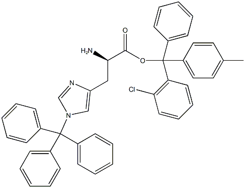 H-D-HIS(TRT)-2-CHLOROTRITYL RESIN Struktur