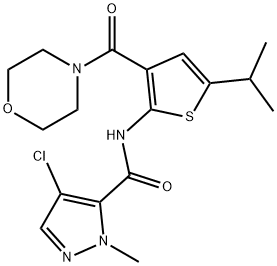 4-chloro-2-methyl-N-[3-(morpholine-4-carbonyl)-5-propan-2-ylthiophen-2-yl]pyrazole-3-carboxamide Struktur