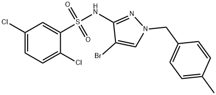 N-[4-bromo-1-[(4-methylphenyl)methyl]pyrazol-3-yl]-2,5-dichlorobenzenesulfonamide Struktur