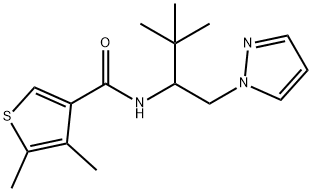 N-(3,3-dimethyl-1-pyrazol-1-ylbutan-2-yl)-4,5-dimethylthiophene-3-carboxamide Struktur