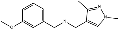 N-[(1,3-dimethylpyrazol-4-yl)methyl]-1-(3-methoxyphenyl)-N-methylmethanamine Struktur