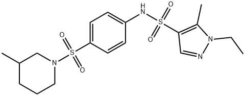 1-ethyl-5-methyl-N-[4-(3-methylpiperidin-1-yl)sulfonylphenyl]pyrazole-4-sulfonamide Struktur