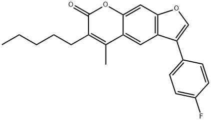 3-(4-fluorophenyl)-5-methyl-6-pentylfuro[3,2-g]chromen-7-one Struktur