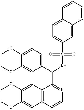 N-[(6,7-dimethoxyisoquinolin-1-yl)-(3,4-dimethoxyphenyl)methyl]naphthalene-2-sulfonamide Struktur