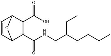 2-(2-ethylhexylcarbamoyl)-7-oxabicyclo[2.2.1]hept-5-ene-3-carboxylic acid Struktur