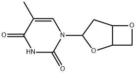 1-(4,7-dioxabicyclo[3.2.0]heptan-3-yl)-5-methylpyrimidine-2,4-dione Struktur