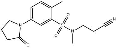 N-(2-cyanoethyl)-N,2-dimethyl-5-(2-oxopyrrolidin-1-yl)benzenesulfonamide Struktur