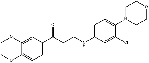 3-(3-chloro-4-morpholin-4-ylanilino)-1-(3,4-dimethoxyphenyl)propan-1-one Struktur