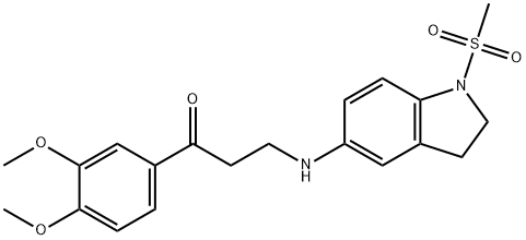 1-(3,4-dimethoxyphenyl)-3-[(1-methylsulfonyl-2,3-dihydroindol-5-yl)amino]propan-1-one Struktur