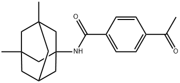 4-acetyl-N-(3,5-dimethyl-1-adamantyl)benzamide Struktur