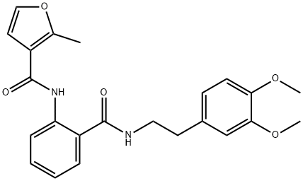 N-[2-[2-(3,4-dimethoxyphenyl)ethylcarbamoyl]phenyl]-2-methylfuran-3-carboxamide Struktur