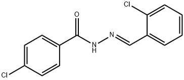 4-chloro-N-[(E)-(2-chlorophenyl)methylideneamino]benzamide Struktur