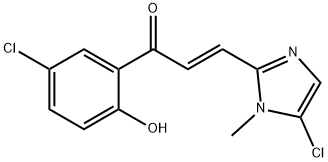 (E)-1-(5-chloro-2-hydroxyphenyl)-3-(5-chloro-1-methylimidazol-2-yl)prop-2-en-1-one Struktur