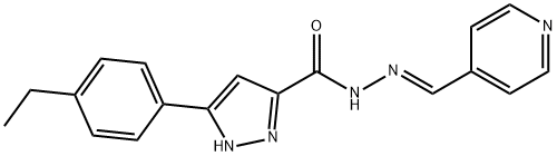 3-(4-ethylphenyl)-N-[(E)-pyridin-4-ylmethylideneamino]-1H-pyrazole-5-carboxamide Struktur