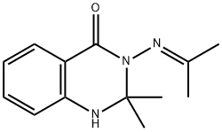 2,2-dimethyl-3-(propan-2-ylideneamino)-1H-quinazolin-4-one Struktur