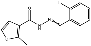 N-[(E)-(2-fluorophenyl)methylideneamino]-2-methylfuran-3-carboxamide Struktur