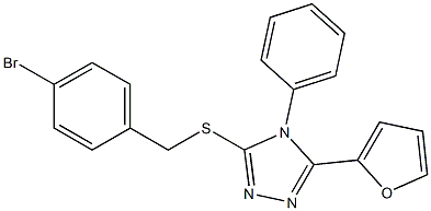 3-[(4-bromophenyl)methylsulfanyl]-5-(furan-2-yl)-4-phenyl-1,2,4-triazole Struktur