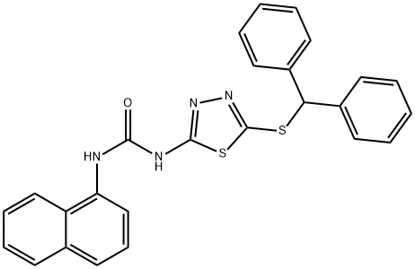 1-(5-benzhydrylsulfanyl-1,3,4-thiadiazol-2-yl)-3-naphthalen-1-ylurea Struktur