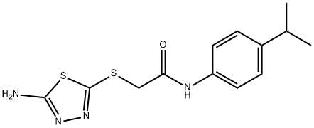 2-[(5-amino-1,3,4-thiadiazol-2-yl)sulfanyl]-N-(4-propan-2-ylphenyl)acetamide Struktur