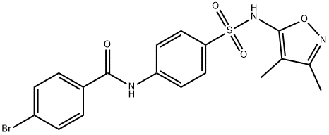 4-bromo-N-[4-[(3,4-dimethyl-1,2-oxazol-5-yl)sulfamoyl]phenyl]benzamide Struktur