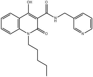 4-hydroxy-2-oxo-1-pentyl-N-(pyridin-3-ylmethyl)quinoline-3-carboxamide Struktur