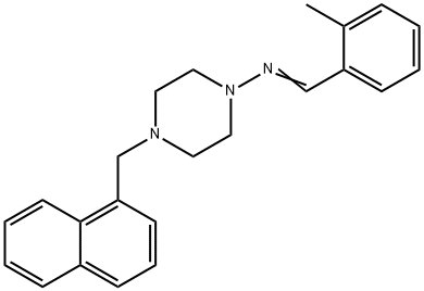 (E)-1-(2-methylphenyl)-N-[4-(naphthalen-1-ylmethyl)piperazin-1-yl]methanimine Struktur