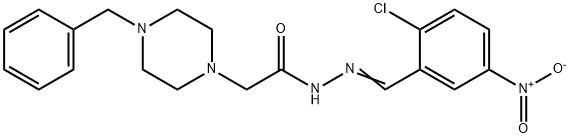 2-(4-benzylpiperazin-1-yl)-N-[(E)-(2-chloro-5-nitrophenyl)methylideneamino]acetamide Struktur