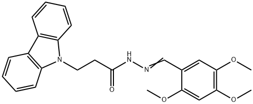 3-carbazol-9-yl-N-[(E)-(2,4,5-trimethoxyphenyl)methylideneamino]propanamide Struktur