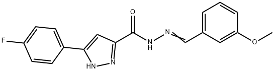 3-(4-fluorophenyl)-N-[(E)-(3-methoxyphenyl)methylideneamino]-1H-pyrazole-5-carboxamide Struktur