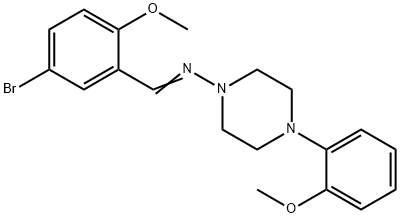 (E)-1-(5-bromo-2-methoxyphenyl)-N-[4-(2-methoxyphenyl)piperazin-1-yl]methanimine Struktur