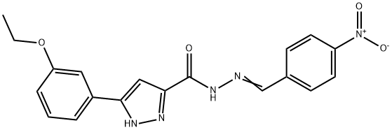 3-(3-ethoxyphenyl)-N-[(E)-(4-nitrophenyl)methylideneamino]-1H-pyrazole-5-carboxamide Struktur