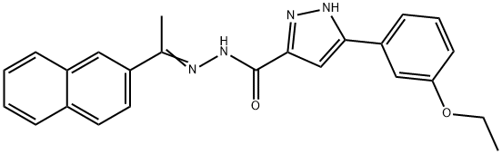 3-(3-ethoxyphenyl)-N-[(E)-1-naphthalen-2-ylethylideneamino]-1H-pyrazole-5-carboxamide Structure