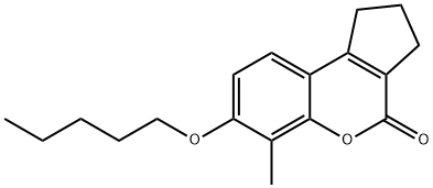 6-methyl-7-pentoxy-2,3-dihydro-1H-cyclopenta[c]chromen-4-one Struktur