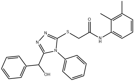 N-(2,3-dimethylphenyl)-2-[[5-[hydroxy(phenyl)methyl]-4-phenyl-1,2,4-triazol-3-yl]sulfanyl]acetamide Struktur